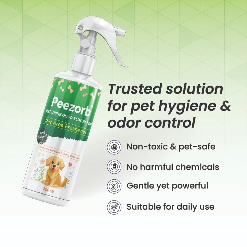 Image of Peezorb Pet Urine Odour Eliminator Spray, 100% Natural, Non-Toxic, Pet Area Freshener, 200 ml