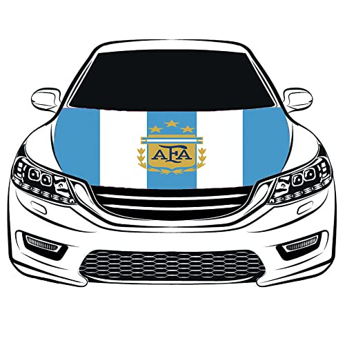 Flag King 2022 World Cup Argentina national football team Flag Car Hood Cover 3.3X5FT 100 percent Polyester,Engine Flag, Elastic Fabrics Can be Washed,Car Bonnet Banner