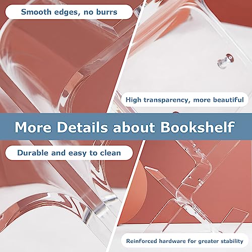 Nalwort Acrylic Tree Bookcase, 6 Tier Standing Bookshelf, Tree Bookshelf, Clear Modern Book Shelf Organizer, Storage Rack For Bedroom, Open Bookcase For Living Room, Office #TOP2