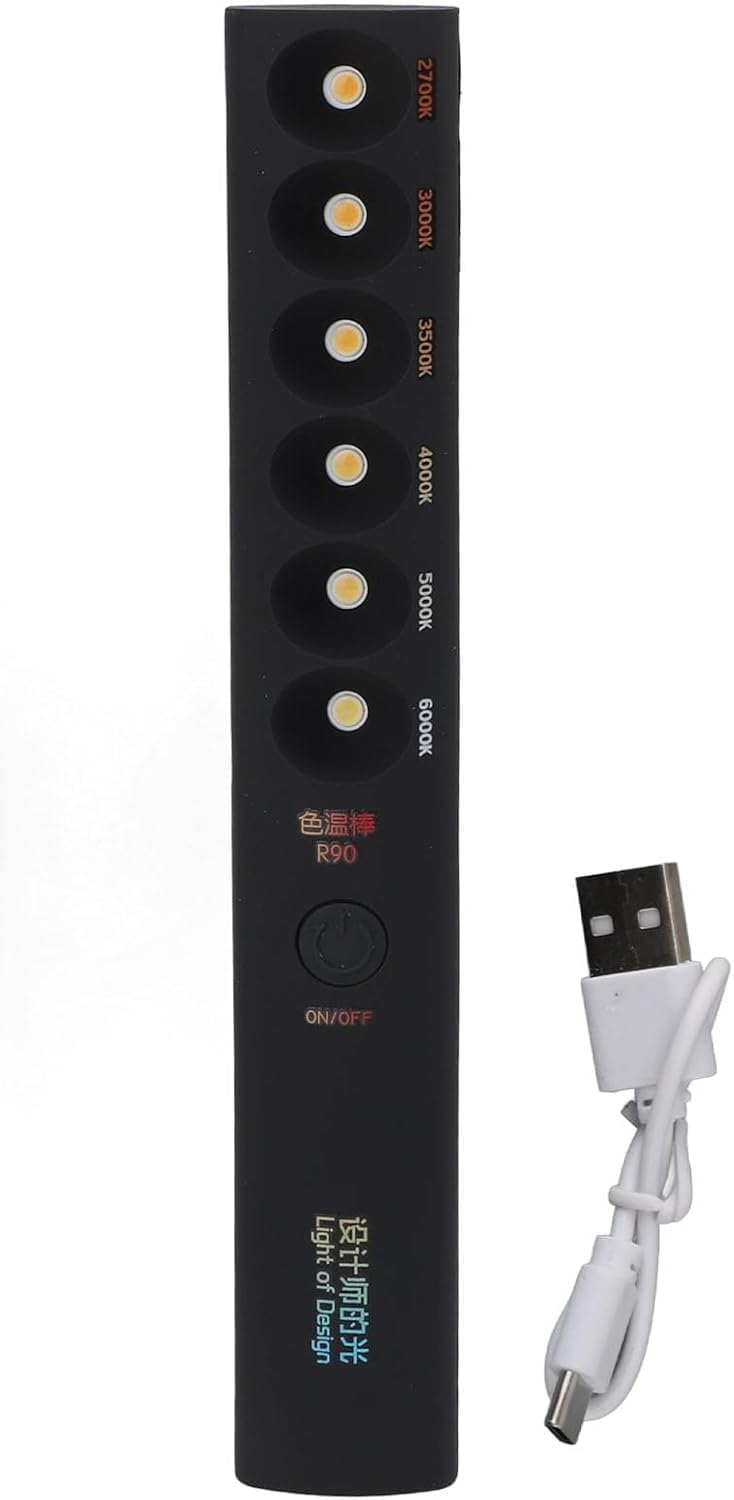 Farbtemperaturlampe Tragbare Stick 6 Modi Zauberstab Licht für Professionelles Fülllicht, USB -Typ C, 2700k -6000k
