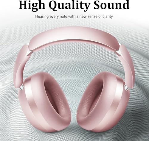 Image of Wentronic Y04 Wireless Over-Ear Headphones, Active Noise Cancelling, Pink | Wireless Bluetooth Headphones with 48H Playtime, Hi-Res Audio, Foldable & lightweight, Soft Ear Cushion All-Day for Comfort