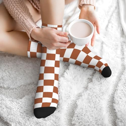 Image of Checkered Socks, Cute Socks for Women for Travel, Running, Daily