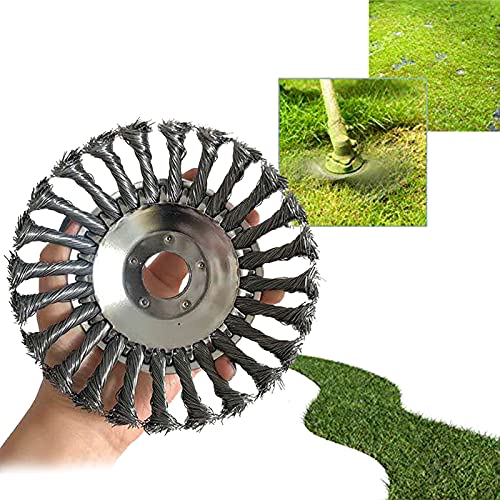 FONGDY Trim Boss Weed Trimmer,Rotary Weed Brush Joint,Steel Wire Wheel Brush Cutter Grass Trimmer Head Weed Cleaning Garden (8in)
