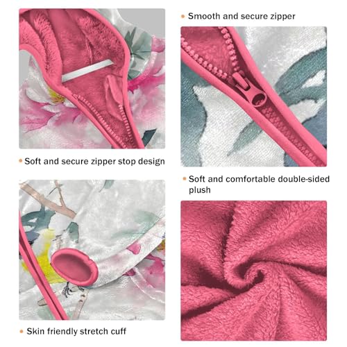 GuoChe Flowers Birds_4 Sherpa Lined Toddler Hoodie3