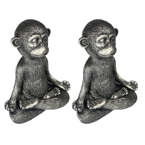 Statues de singe pour extérieur et accessoires de jardin féeriques durables - 4