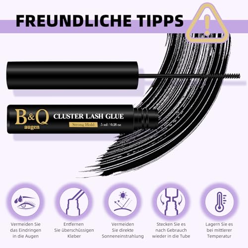 5. Bild von B&Qaugen Wimpern Kleber DIY für Wimpern Bond B&Q Schwarz Wimpernkleber für Wimpern Einzeln Wasserfest Wimpernkleber Sehr Stark Für Anfänger Lash Glue Heimwerken zu Hause (Black,5ml)