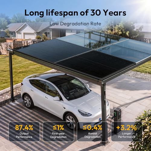Image of JJN Bifacial 2PCS 425 Watt Solar Panel, N-Type 16BB 850W Solar Panels, 25% High Efficiency Monocrystalline Solar Module for 12V /24V /48V PV System for Homes Rooftop Farm RV and Off-Grid Applications