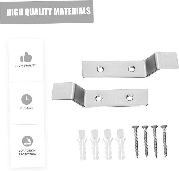 Soporte para orinal Outanaya, 2 unidades, de acero inoxidable y plástico, color plateado, montaje en pared para uso doméstico y comercial miniatura 8
