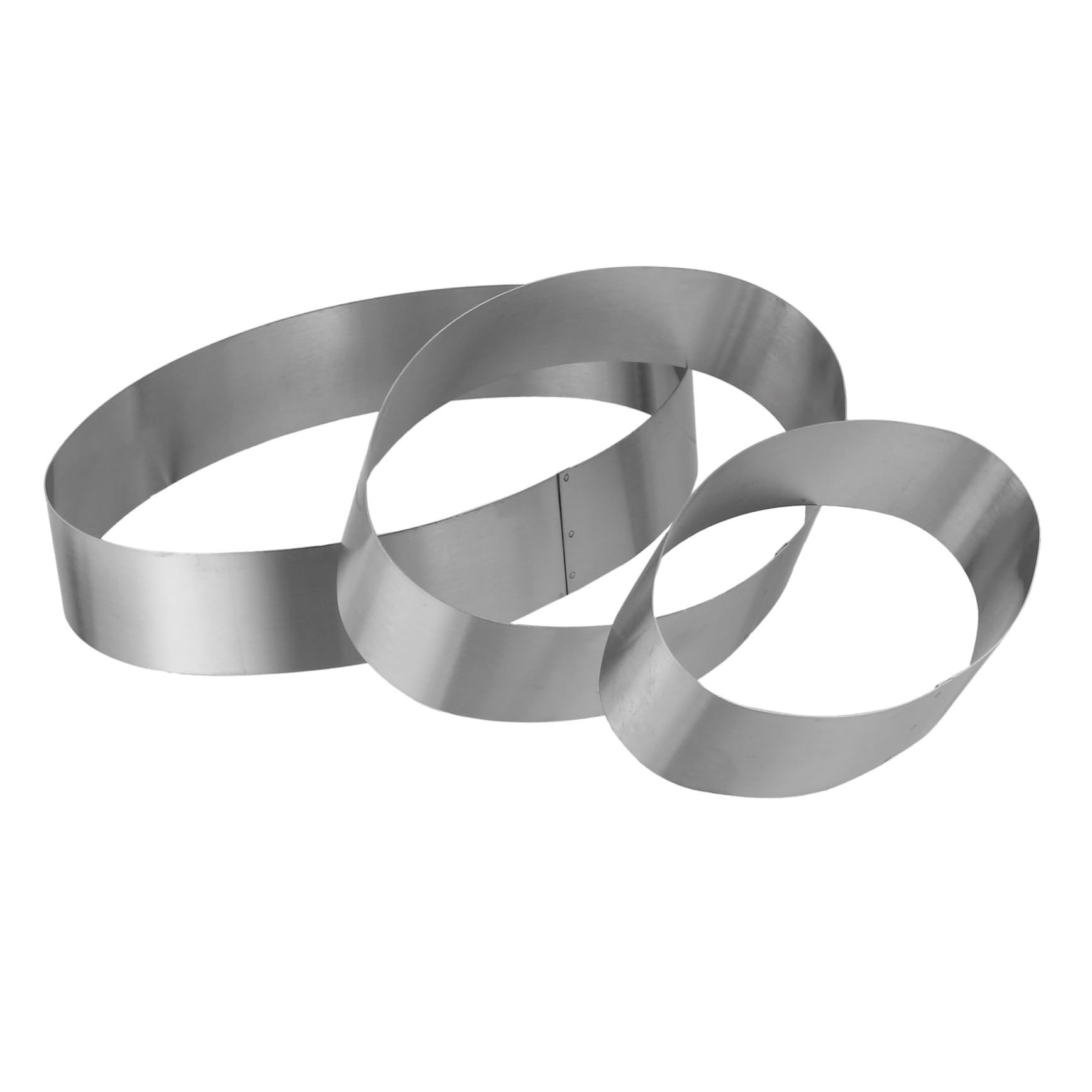 OKUMEYR 3pcs Baking Mold Set Stainless Steel Round Cheese Cake Molds Non-stick Easy Demolding