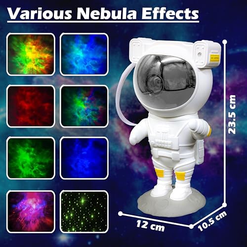 Image of VGRASSP 360 Rotating Astronaut Galaxy Projector Night Lamp with Nebula Stars, Remote Control, Timer, Colorful LED Sky Light for Bedroom, Gaming Room, Party - Multicolor