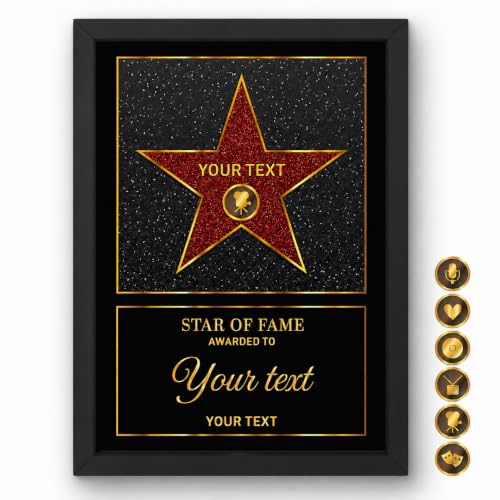 Image of Hollywood Star Orange Name Walk of Fame Sunset Print - Personalised Gift