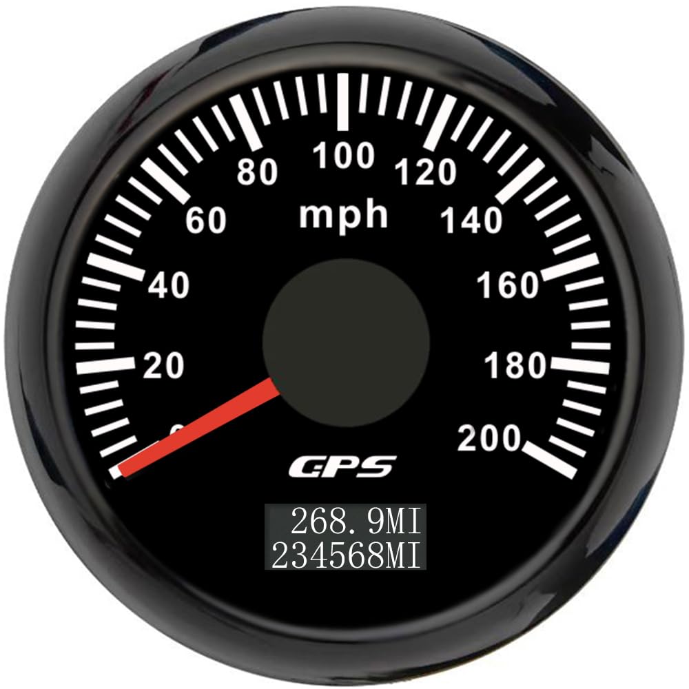 ELING 52mm GPS Speedometer 0-200mph Speedometer Display with 7 Colors Backlight for Car Racing