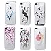 iPhone 8 plus Case, iPhone 7 plus Case - 6 Pcs Shock-absorption Soft TPU Rubber Skin Bumper Case Transparent Crystal Clear Cute Colorful Patterns Ultra Thin Slim Protective Cover by Badalink - Group 5