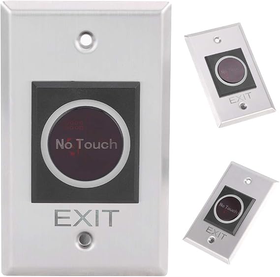 Sonew Touchless Infrared Sensor Exit Button Switch with LED Backlight Button Easy to Install Strong and for Various Access Control System