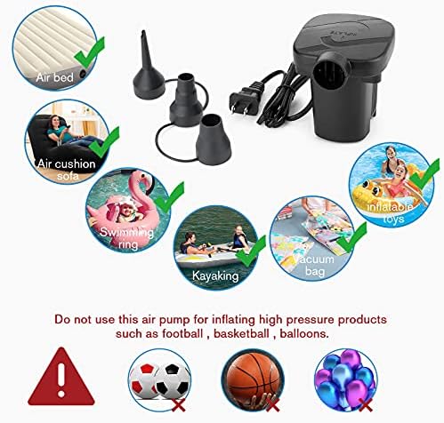 Bestrip Air Bed,Integrated Pillow Design & Internal Stratified Structure Inflatable Airbed Blow Up Mattress Air bed with Electric Air Pump for Indoor,Camping,Outdoor,Christmas Party