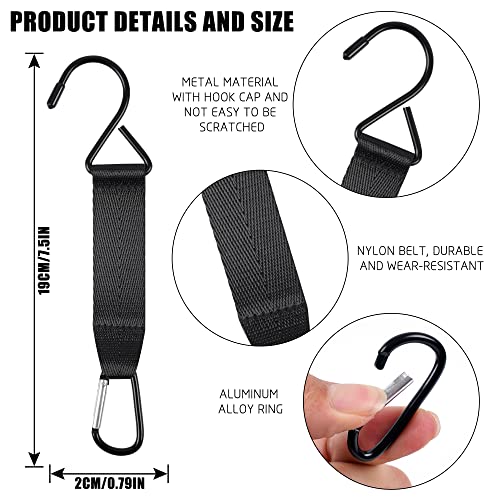 Bylion 6 Pieces Fence Hooks For Baseball Bag, Hooks With Hook Cap Nylon Safety Buckles Fence Hooks Multifunctional Hanging Metal Hooks For Outdoor Sports Baseball, Softball, Tennis & Camping (Black) #TOP1