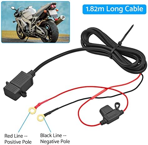 USB Motorcycle Charger,eSynic Professional Waterproof Motorcycle Usb Socket Motorbike USB Charger Motorbike Phone Usb Charger With 2.1A 12V/24V USB Power Supply Port Perfect for Phone & GPS etc