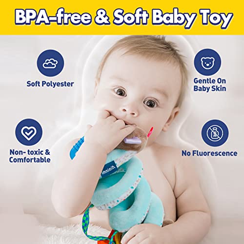 Image of GKDOMS Baby Car Seat Toys Activity Stroller Toy for Boys Girls 0 3 6 9 10 12 Months, Spiral Hanging Plush Toys, Baby Shower Thank You Gifts
