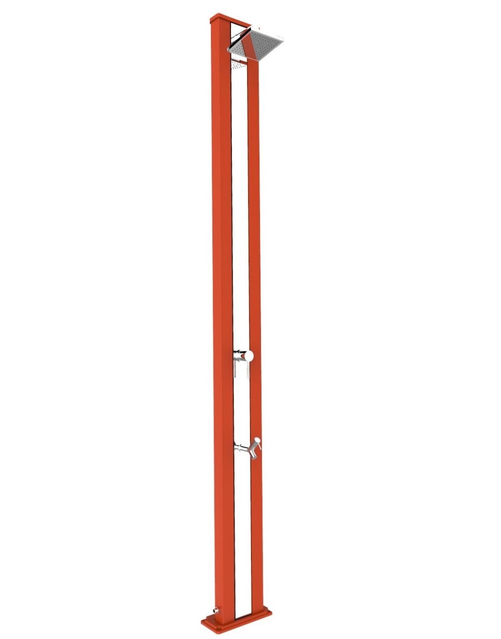 Arkema Design Doccia solare con lavapiedi Spring S Arancio Fascia Inox A220/2009-I