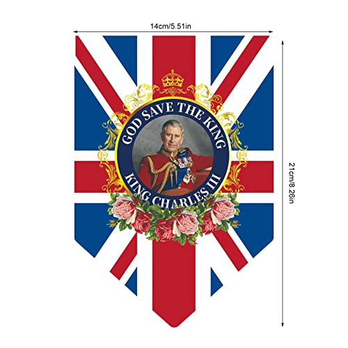 Bandeiras do rei Charles III, bandeira Union Jack King lembrança da 3ª coroação, flâmulas para decor