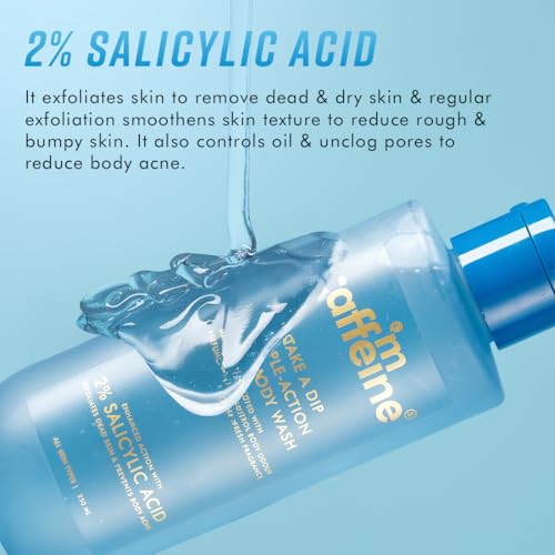 Image of mCaffeine 2% Salicylic acid , 3-in-1 Perfume Body Wash - Odour Control, & Long Lasting Aqua Fresh Fragrance | Exfoliates & Smoothens Skin | Prevents Body Acne | Mandelic Acid | For Men & Women (250 ml)