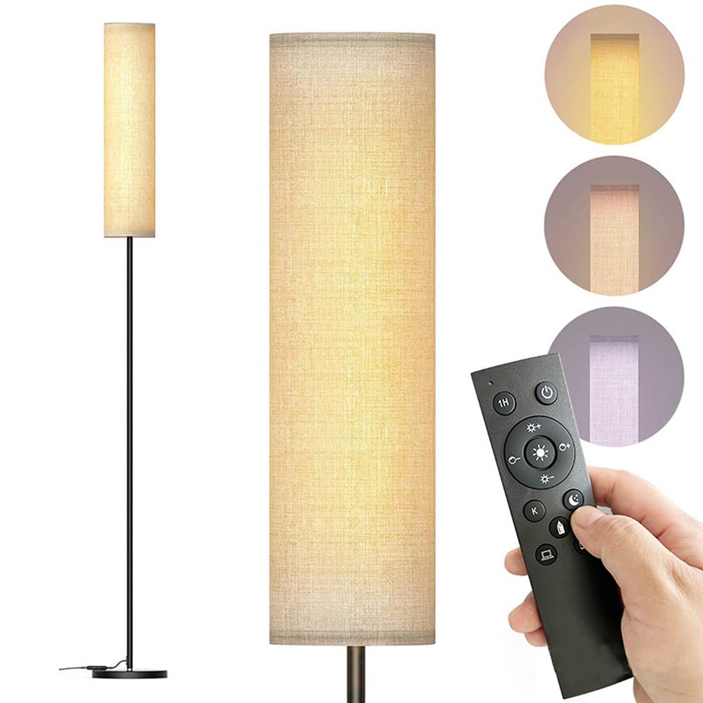 Floor Lamps for Living Room with Remote Control and Stepless Dimmable Colors Temperature, Modern LED Floor Lamp, Standing Lamps Tall Lamp for Living Room Bedroom Study Office 9W Bulb Included