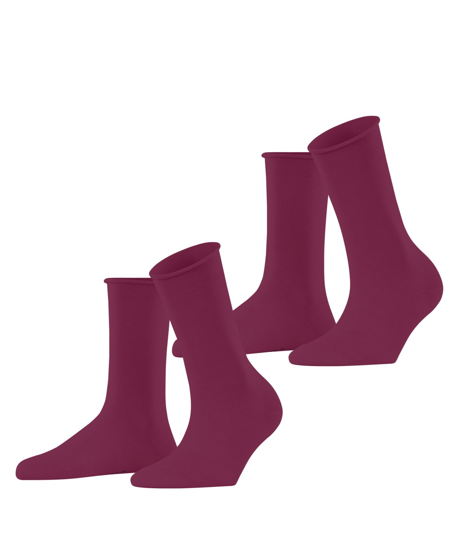 ESPRIT Women's Basic Pure Multipack W So Cotton Plain Socks 2 Pairs, Pink Berry 8544, 2.5-5