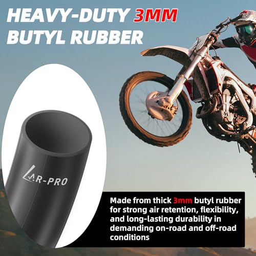 Image of AR-PRO 2-Pack 2.50 /3.00-18 Heavy-Duty Motorcycle Inner Tubes, 3mm Butyl Rubber with TR4 Valve Stem, Fits 80 /90-18 80 /100-18 90 /90-18 Tires for Dirt Bike, Enduro, Dual Sport & Off-Road