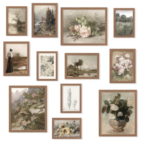97 Decor Vintage Wall Art Set, French Country Decor, 12 Pcs Unframed