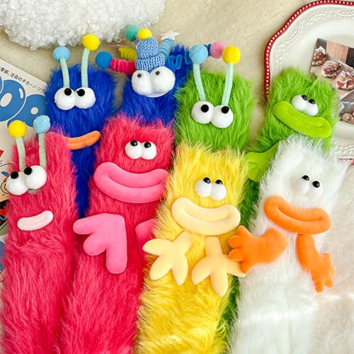 Image of TFTSR Crazy Funny Fuzzy Silly Socks for Kids Women,Girls Fluffy Slipper Novelty Fun Socks,Boy Men Cute Cozy Soft Animal Socks