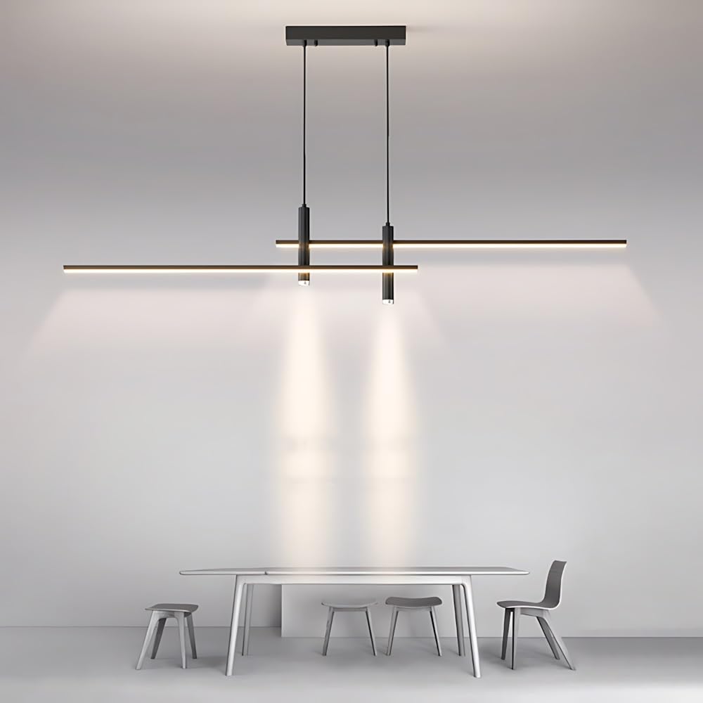 Plafonnier LED moderne noir avec spot et température réglable pour bureau