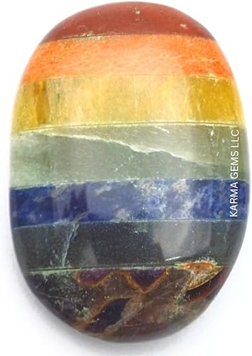 Siete chakras, piedras naturales ovaladas de preocupación, piedra energética de bolsillo de palma, cristal curativo, piedra de pulgar preocupada,