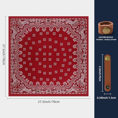 Image of 27.5 Inches Square Silk Feeling Neck Scarf for Men Necktie Silk Bandanas Pocket Square Cowboy Scarves