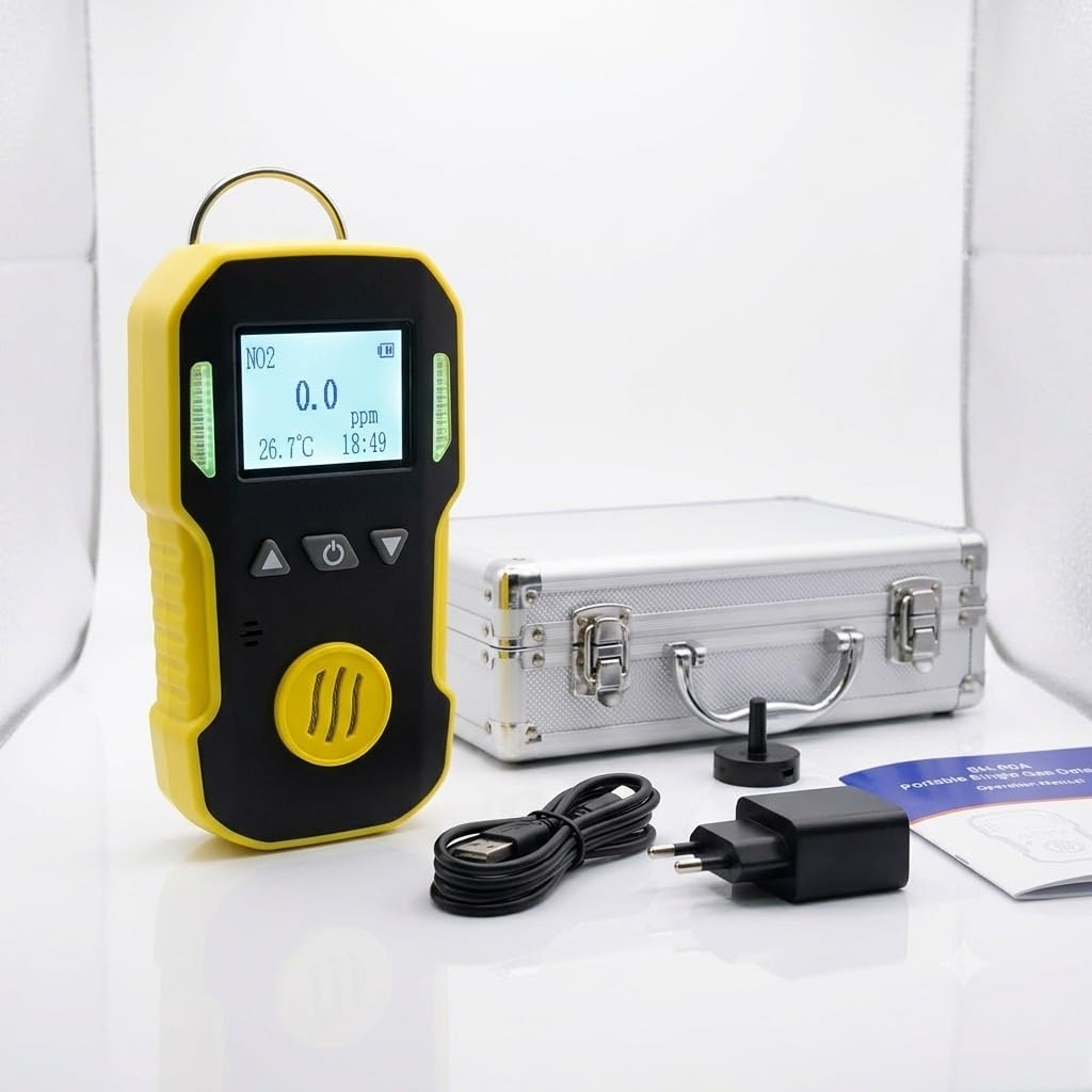 SKYKING Nitrogen Dioxide (NO₂) Gas Detector, 0-20 PPM Portable Single Gas Detector with Audible, Visual & Vibration Alarm | Rechargeable | Electrochemical Sensor | IP65 Industrial Gas Leak Detector-image-35