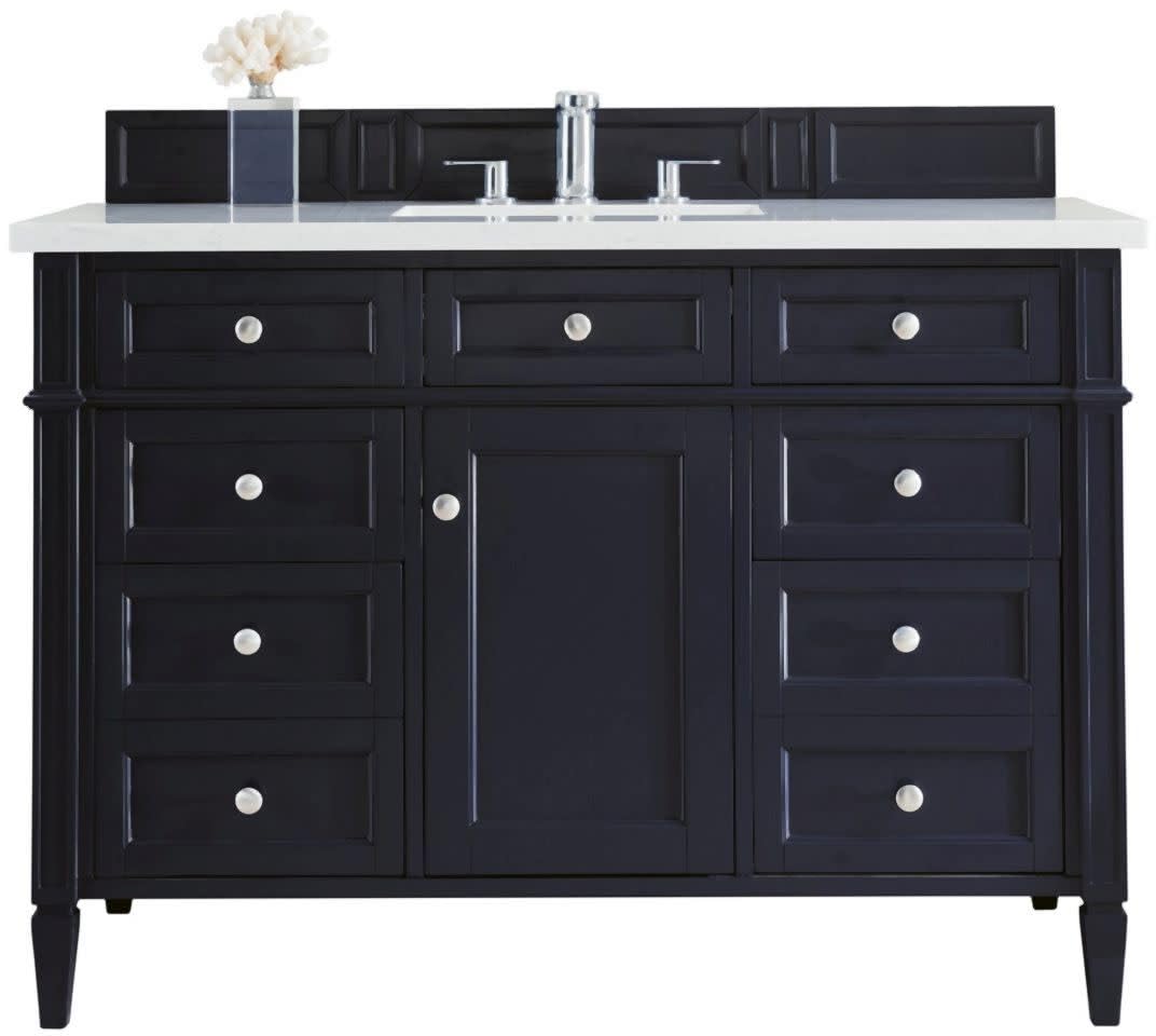 James Martin 650-V48-VBL-3AF Brittany 48" Single Vanity, Victory Blue with 3 CM Arctic Fall Solid Surface Top