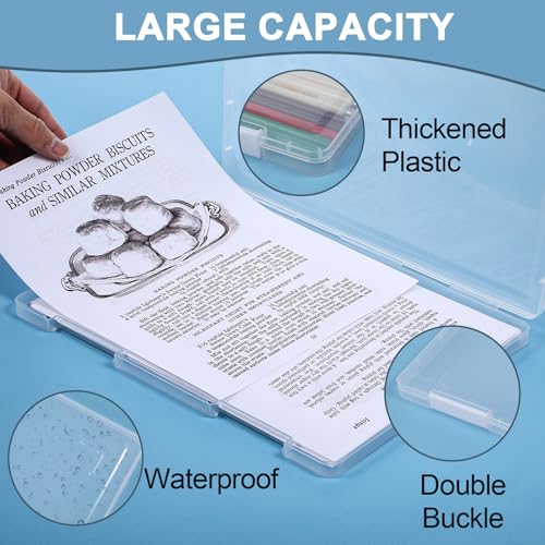 Image of 6 Pcs A4 Paper Organizer Box, Clear A4 File Portable Project Case, Plastic Scrapbook Paper Organizer Containers for Craft Paper Storage, Portable Board Storage for Art Supplies 8.6 inch x 12.4 inch Letter Pap