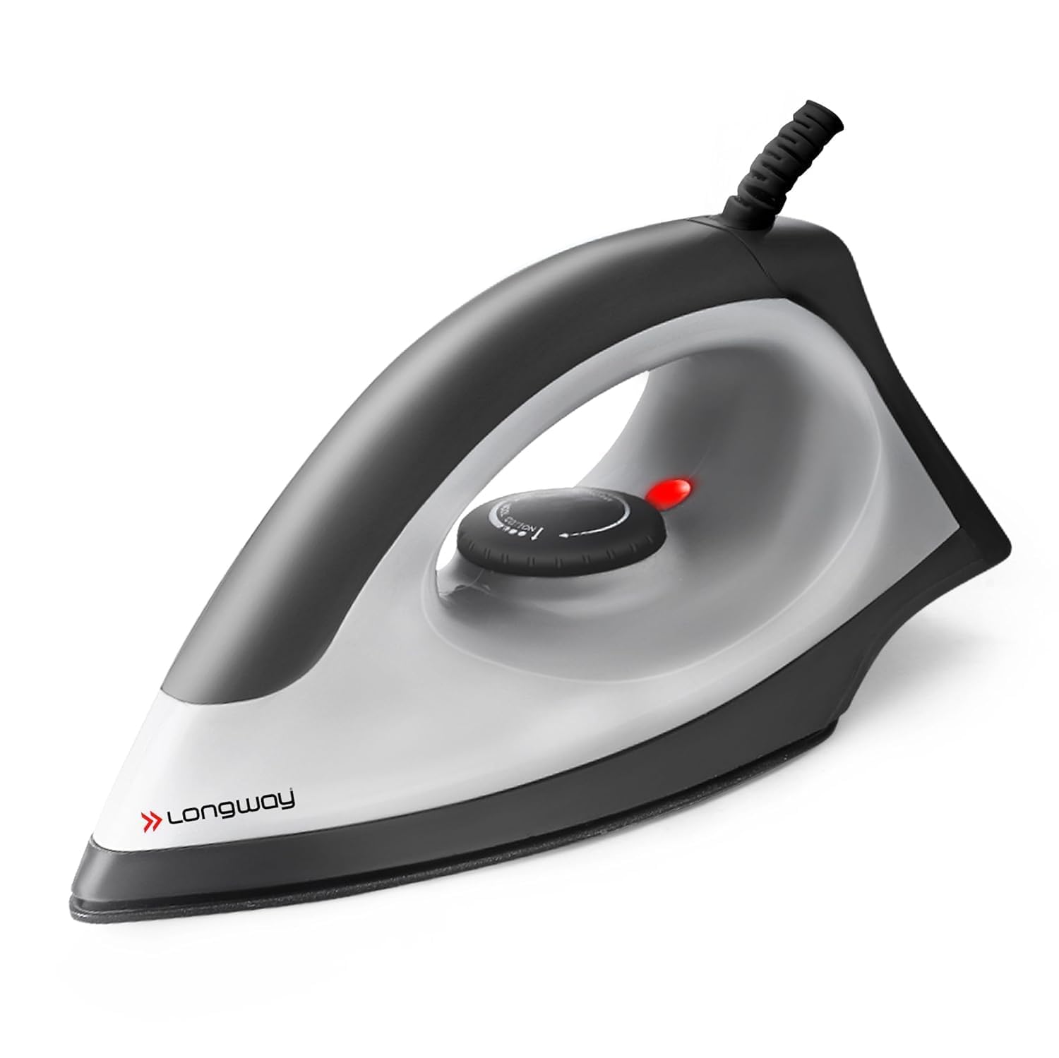 Longway Kwid Light Weight Non-Stick Teflon Coated Dry Iron, Electric Iron for Clothes | 2 Years Warranty (1100 Watt, Black)