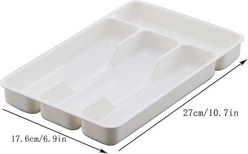 Miniatura 5 de Bandeja de plástico para almacenamiento de cubiertos de cocina y accesorios, organizador de cajones de utensilios, contenedor para organización de