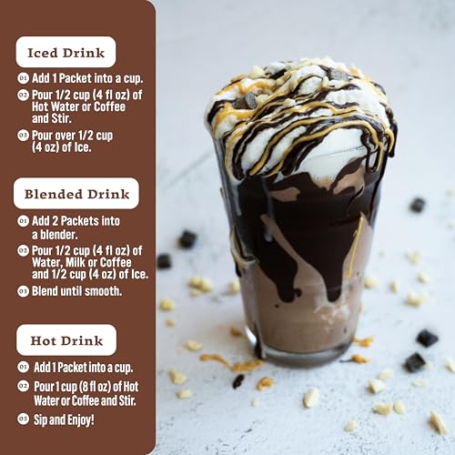 Image of The Frozen Bean Dubai Chocolate Frappe & Latte Instant Mix (10 Sticks), Made with Arabica Coffee, Double Shot Caffeine, Low Sugar & Premium Ingredients, Hot, Iced, or Blended Drinks