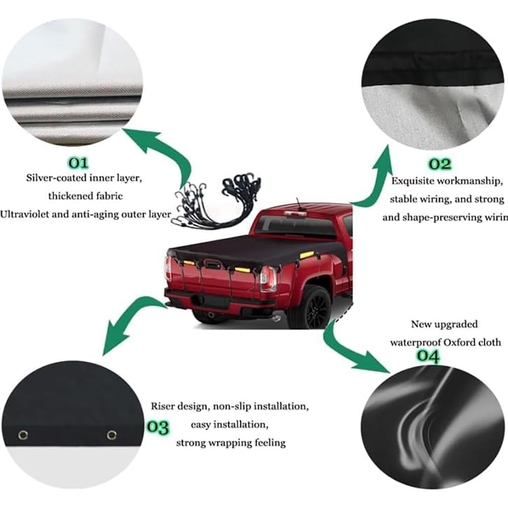 Copertura per Carico Oxford Pick-up per Great Wall Steed (Wingle) 2006-2025, Impermeabile Copertura del Telo per Cassone del Camion Telo Copri Cassone Pick-up,A L177*W185
