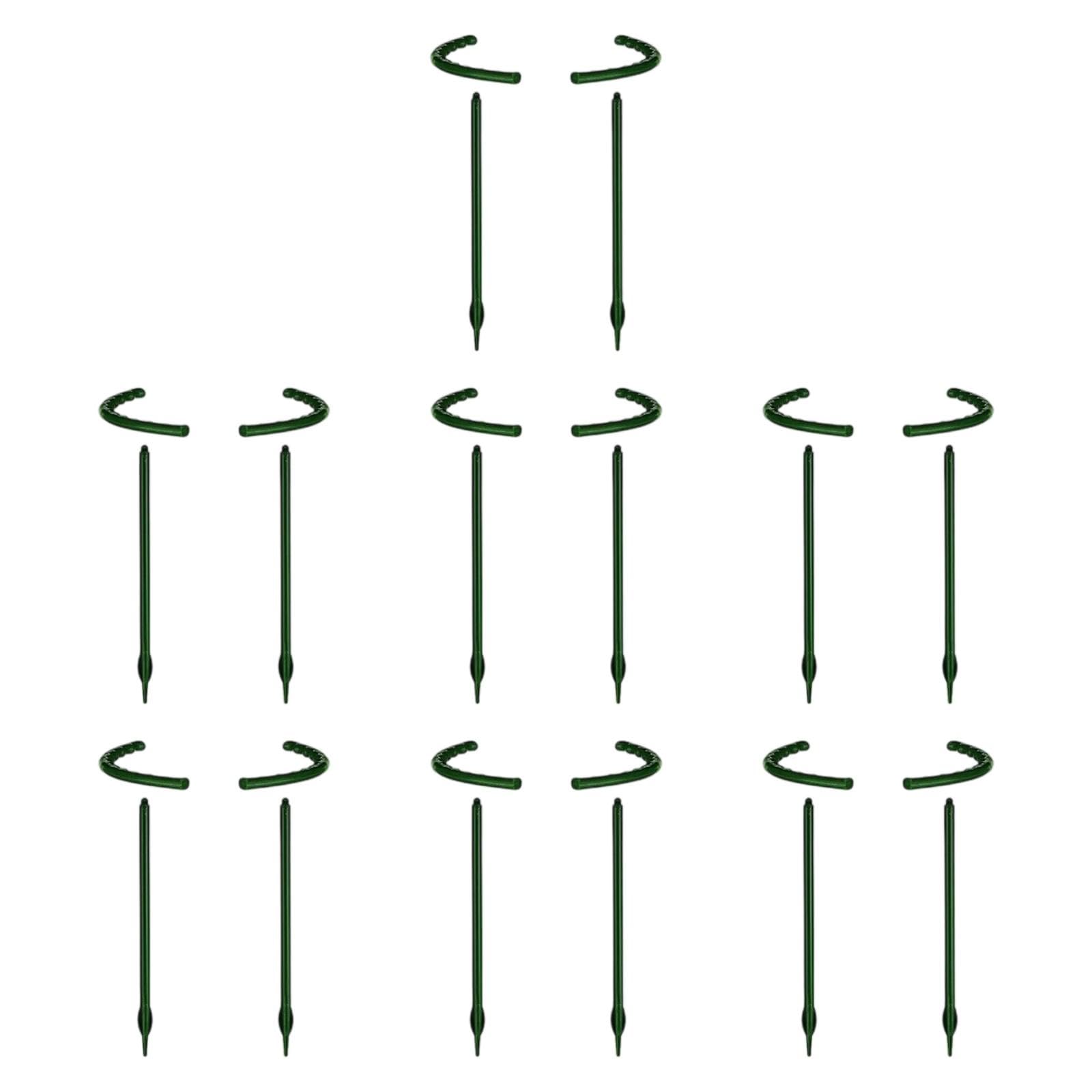 ATORSE 14 picchetti di supporto per piante da giardino, bonsai, piccoli bastoncini semicircolari da esterno, 14 x 24 cm, per cortile, giardino e vita all'aperto, forniture per giardinaggio, cura delle