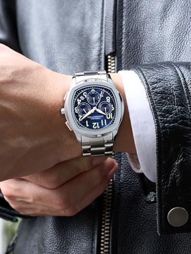 Image of French Connection Megachron | Chronograph Blue Dial | Silver Stainless Steel Strap | Watch for Men - FCD5USM