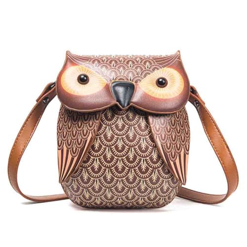 Cartoon Owl Shaped Shoulder Bag, Lightweight Novelty Animal Crossbody Bag, Women PU Leather Fashion Casual Satchel Purse