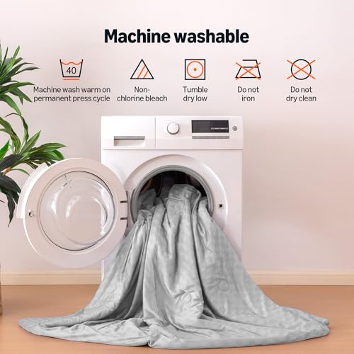 Image of Amazon Basics Cooling Comforter, Soft Lightweight Waffle Weave Blanket for Hot Sleepers, Summer & All Season Bedding to Keep Cool for Night Sweats, 106 inchx90 inch, King, Gray