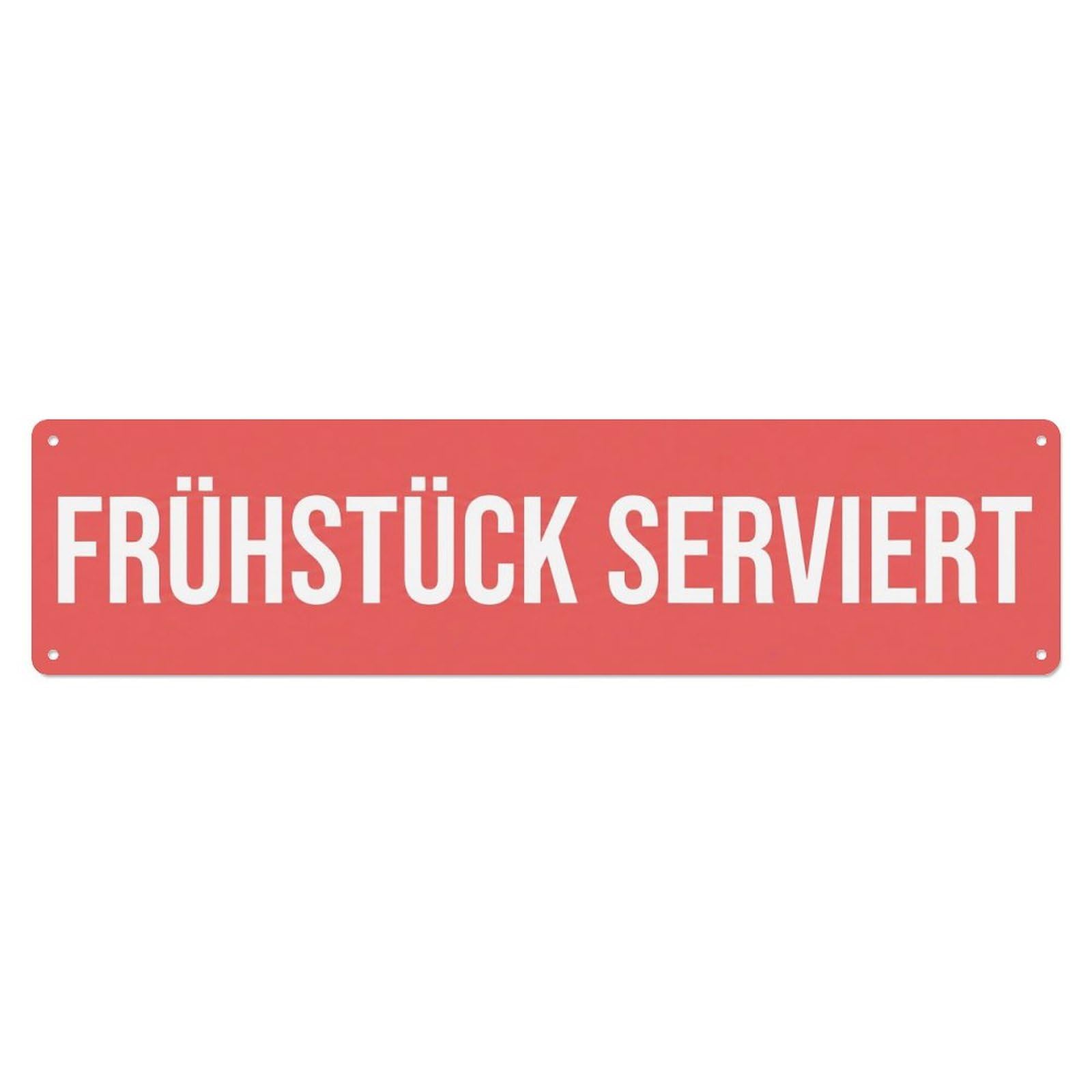 Fruehstueck Serviert Morning Menu Metal Tin Sign