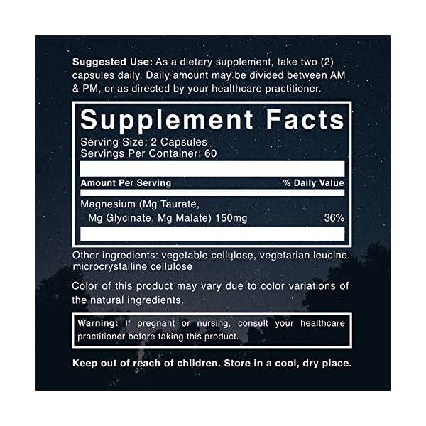 Natural Rhythm Triple Calm Magnesium 150 mg - 120 Capsules – Magnesium Complex Compound Supplement with Magnesium Glycinate, Malate, and Taurate. Calming Blend for Promoting Rest and Relaxation.