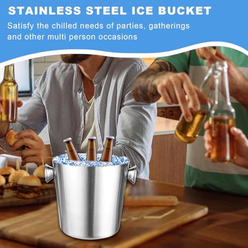 Seau à glace élégant en acier inoxydable récipient isotherme chic - 3