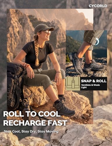 Image of Cycorld Women's-Hiking-Pants-Convertible Quick-Dry-Stretch-Lightweight Zip-Off Outdoor Pants with 5 Deep Pockets