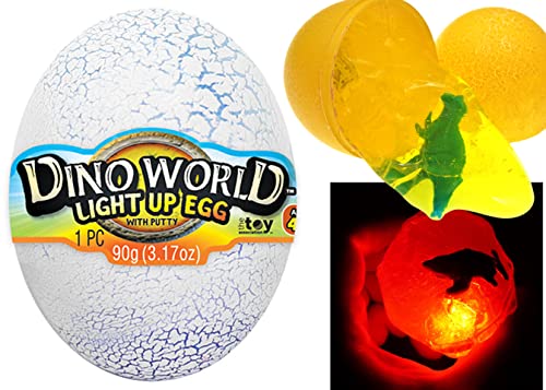 Slime Dinosaur Eggs with Lights and Dinosaur Toy Includes Surprise Dinosaur, Neon Slime, and Flashing Lights Easter Egg Toys for Kids Perfect Party Favors and Gifts 1749