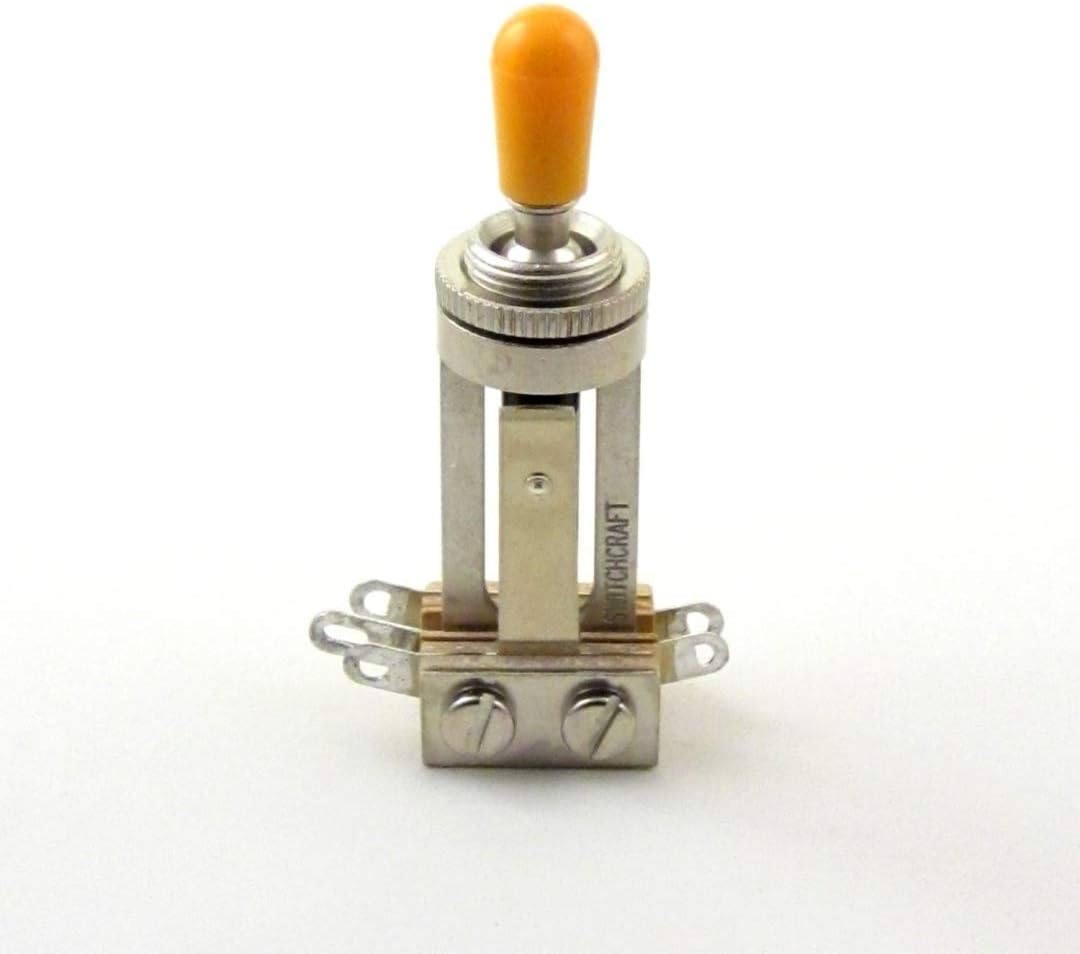 Switchcraft Long Straight 3-Way Toggle Switch for Gibson Les Paul w/Amber Tip